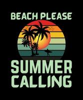 Beach Please Summer Calling vector