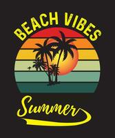 Beach Vibes Summer Typography Design vector