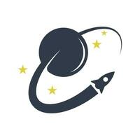 Planet icon logo design vector