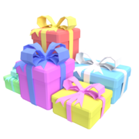 The gift box png image for celebration concept 3d rendering