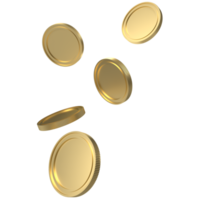 The Gold coins png for wealth or rich concept