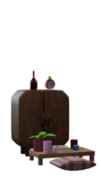 une petit table avec une petit table et une petit cabinet png