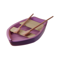 a purple boat with two wooden paddles png