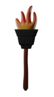 une torche avec flammes sur il, sur une transparent Contexte png