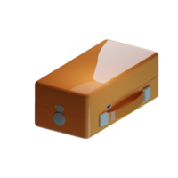 an orange suitcase on a transparent background png