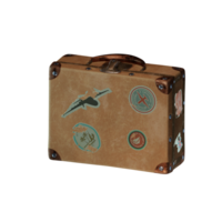 a suitcase with stickers on it png