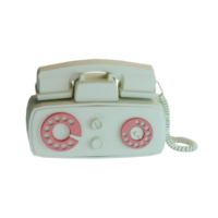 a white telephone with pink dials on a transparent background png