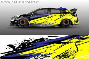 vector racing car wrap design for vehicle vinyl stickers and automotive company sticker livery