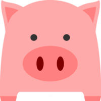 Cute pink face pig cartoon icon PNG