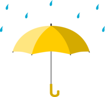 Jaune parapluie ouvert protection l'eau laissez tomber pluie png