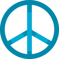 Blue sign of pacifism peace png