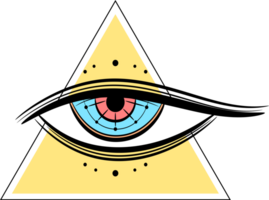 Eye of Providence , All seeing eye of god in yellow triangle png