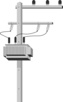 Electric pole with transformer png