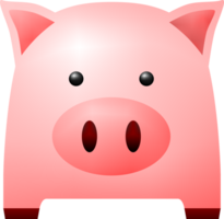 Cute pink face pig cartoon png