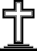 Black line grunge cross christian crucifix religion icon png