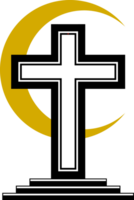 Black line grunge cross christian crucifix religion icon png