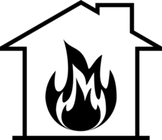 Black house fire png