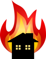 Haus Feuer Flamme Verbrennung Symbol png