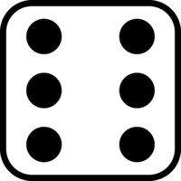 White face cube dot of game dice png