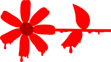 rouge fleur avec du sang taches égouttage concept paix non guerre la violence png