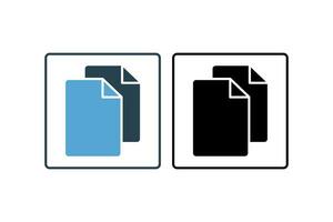 Duplicate icon. suitable for web site design, app, user interfaces. solid icon style. Simple vector design editable