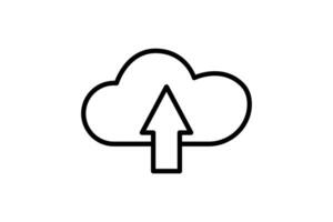 Cloud Upload icon. suitable for web site design, app, user interfaces. line icon style. Simple vector design editable