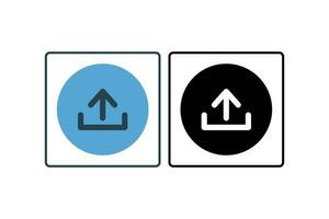 Upload Icon. Icon related to download. solid icon style. Simple vector design editable