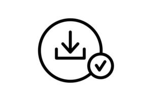 Download Success Icon. suitable for web site design, app, user interfaces. line icon style. Simple vector design editable