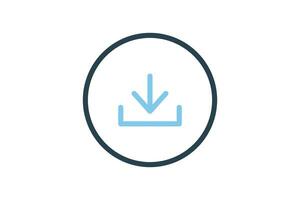 Download Icon. Icon related to download. flat line icon style. Simple vector design editable