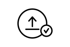 Upload Success Icon. suitable for web site design, app, user interfaces. line icon style. Simple vector design editable