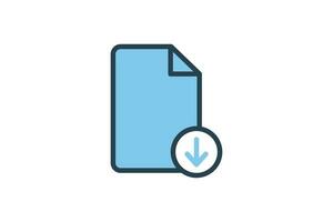 Download Document Icon. suitable for web site design, app, user interfaces. flat line icon style. Simple vector design editable