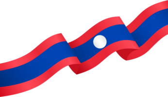 Laos bandiera onda isolato su png o trasparente sfondo