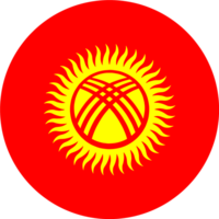 kyrgyzstan flagga knapp på vit bakgrund png