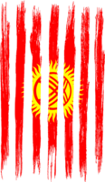 Kyrgyzstan flag with brush paint textured isolated  on png or transparent background