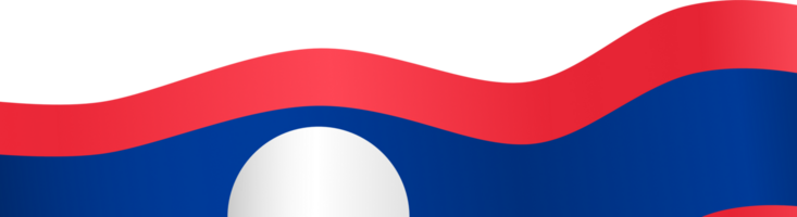 Laos flag wave isolated on png or transparent background