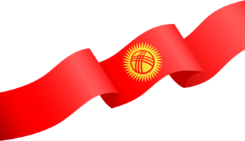 Kirgisistan Flagge Welle isoliert auf png oder transparent Hintergrund