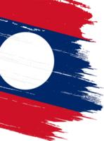 Laos vlag met borstel verf getextureerde geïsoleerd Aan PNG of transparant achtergrond