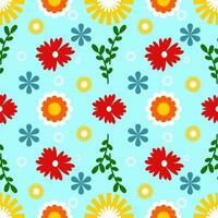 colorful abstract seamless patterns with flowers. Hand drawn vector illustrations. Every pattern is isolated