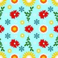 colorful abstract seamless patterns with flowers. Hand drawn vector illustrations. Every pattern is isolated