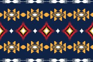 ikat geométrico oriental étnico modelo diseño. ikat diseño para étnico modelo boho costura tela textil o nativo geométrico y tela ikat estilo vector fondo de pantalla motivo ilustrador .