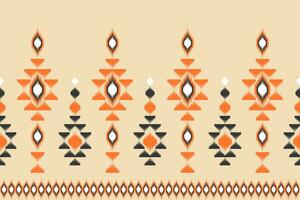 Beautiful ikat art. Ethnic Seamless pattern in tribal, folk embroidery, and abstract art. Aztec geometric chevron ornament print. Design for carpet, wallpaper, clothing, wrapping, fabric. vector