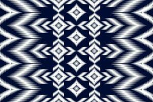 Seamless pattern of Ikat paisley, traditional seamless pattern, blue background, Aztec style, embroidery, abstract, vector, design illustration for texture, fabric, print. vector