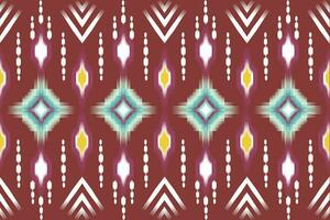Seamless pattern, traditional ethnic pattern on red background, aztec abstract vector pattern design for