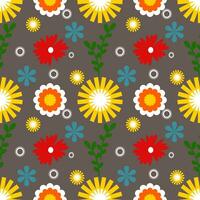 colorful abstract seamless patterns with flowers. Hand drawn vector illustrations. Every pattern is isolated