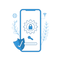 mobiel veiligheid concept. beveiligen internet verbinding. png