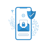 mobiel veiligheid concept. beveiligen internet verbinding. png