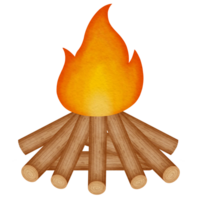 Cozy Bonfire Watercolor Illustration png