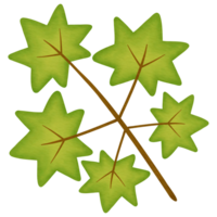grön blad vattenfärg illustration png