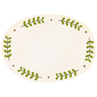 Oval Shape Memo Pad with leaf png