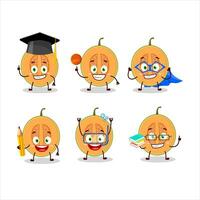 School student of slice of melon cartoon character with various expressions vector